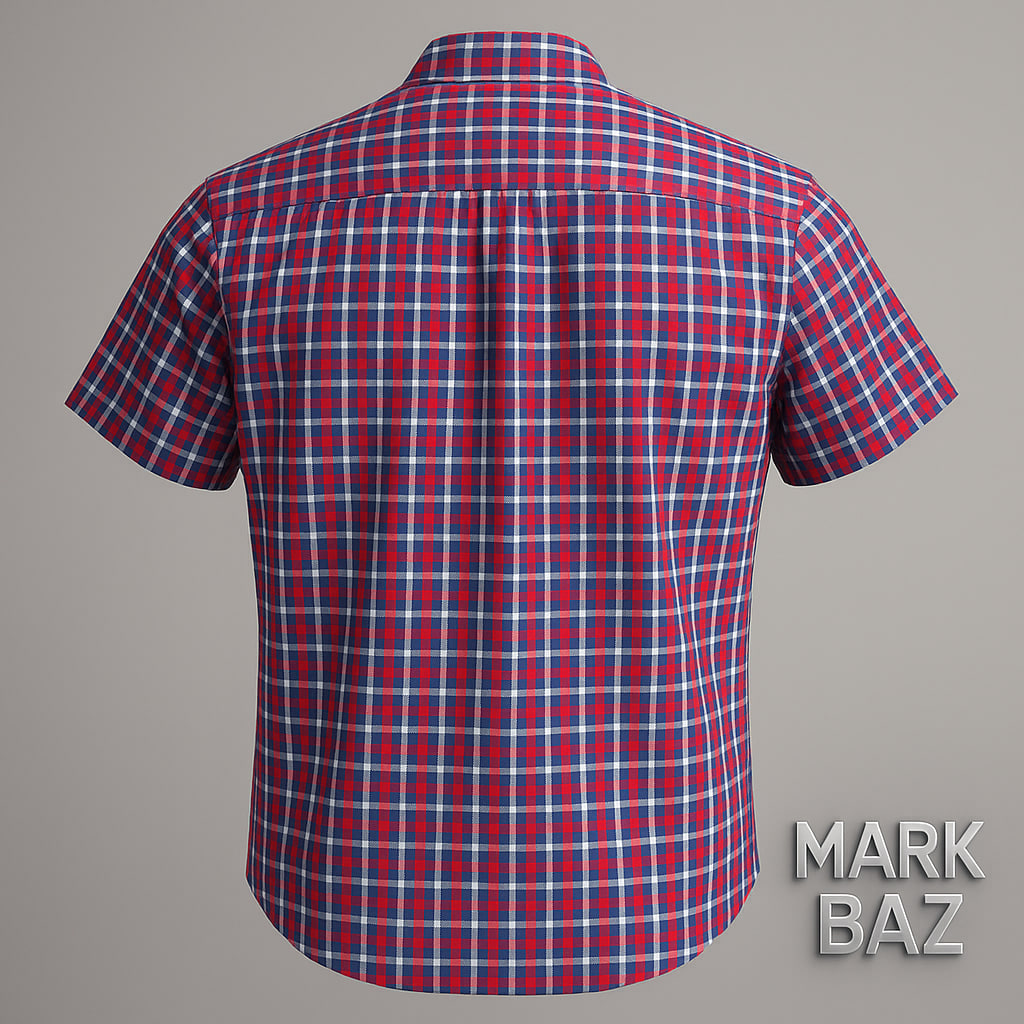 خرید پیراهن مردانه چهارخانه IZOD آستین کوتاه کتان 100٪ اورجینال ساخت بنگلادش | رنگ قرمز، آبی و سفید – سایز M تک‌سایز و خاص با ضمانت اصالت