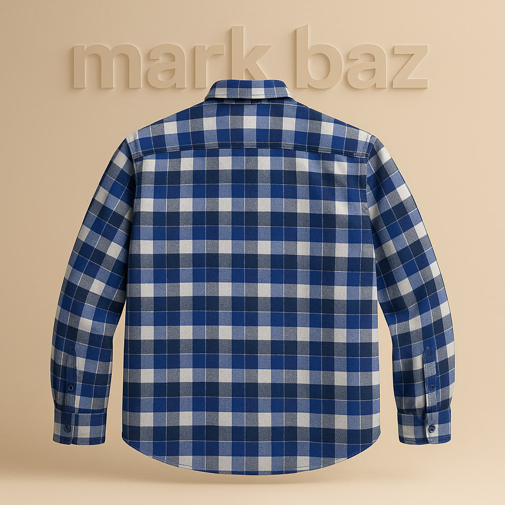 "پیراهن پشمی چهارخانه مردانه Splash اورجینال سایز XL – طرح کلاسیک آبی، سفید و مشکی با دوخت بی‌نظیر، مناسب استایل روزانه و رسمی پاییزی"