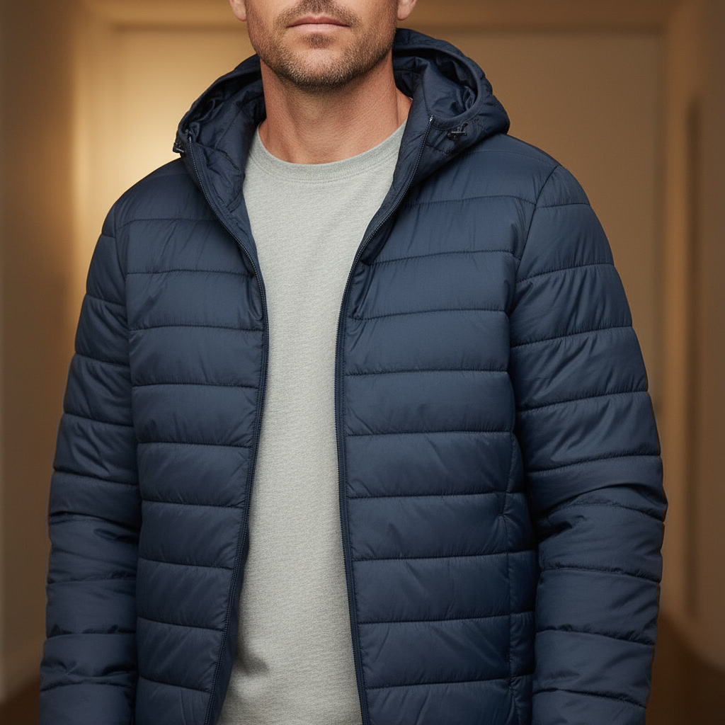 کاپشن پفی فوق‌سبک Primark سرمه‌ای (الیاف مصنوعی) سایز XS