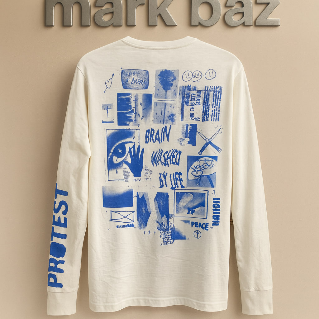 خرید تیشرت آستین بلند سفید طرح‌دار Cotton On اورجینال|آکبند همراه لیبل اورجینال| | 100٪ نخی سایز M