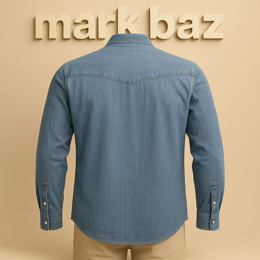 پیراهن جین مردانه اورجینال GAP آمریکا مدل Slim Fit سایز L – دو جیب روی سینه، آبی شسته سنگ، ضخیم و مقاوم