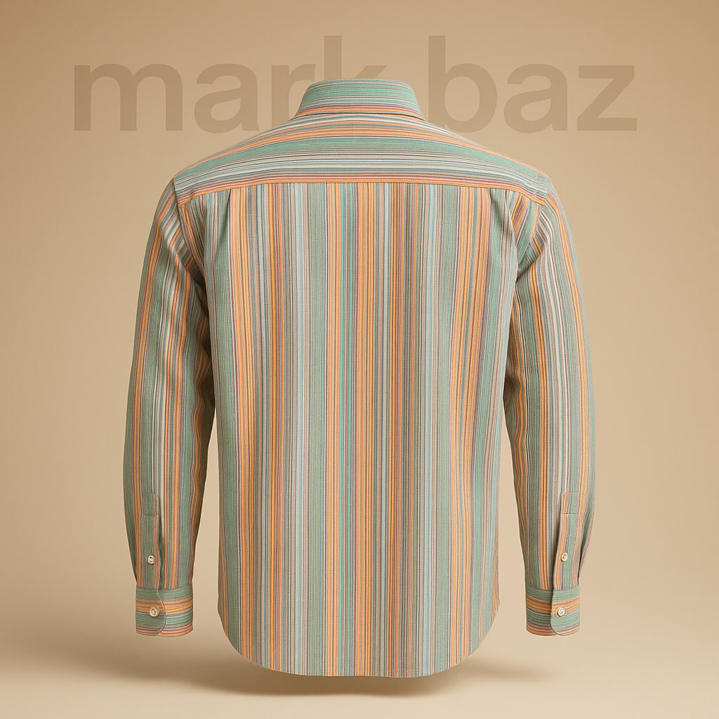 پیراهن مردانه اورجینال Carlo Colucci راه‌راه  100٪ نخی | سایز L