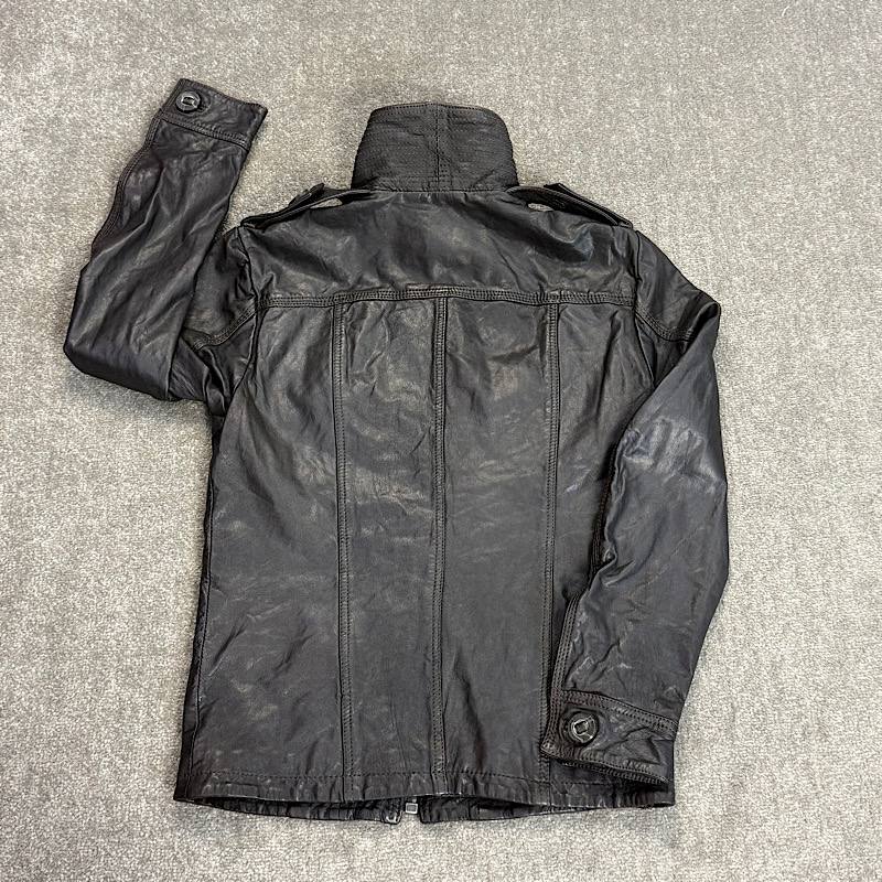 کاپشن چرم اصل مردانه سوپردرای مدل Jacketeers مشکی آبی