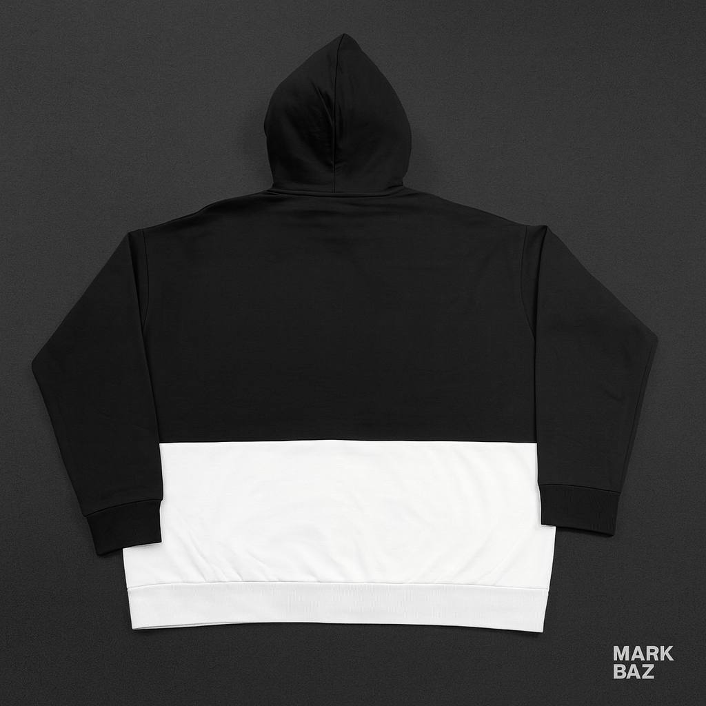 خرید هودی مشکی سفید H&M مدل STAY COOL سایز مدیوم