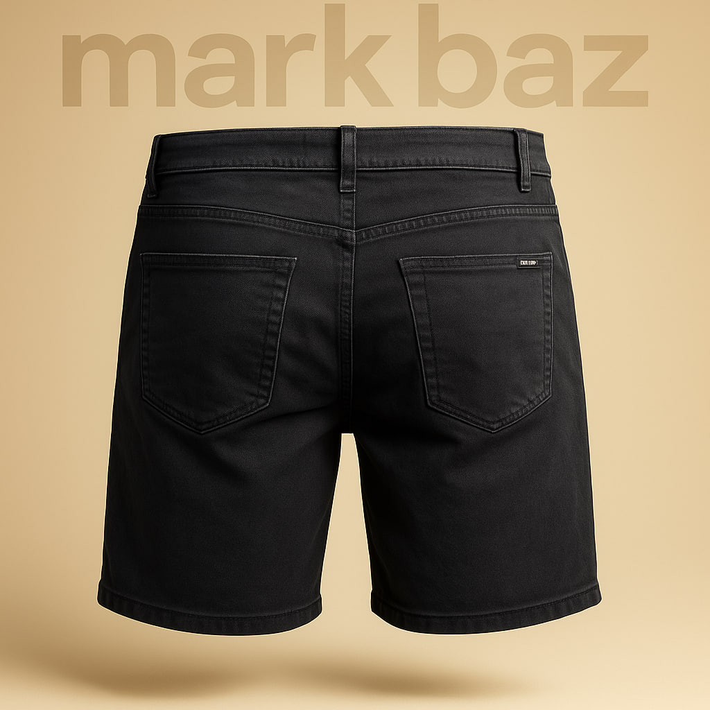 خرید شلوارک اورجینال مردانه جین مشکی PULL&BEAR اسپانیا (سایز 36) با ضمانت | استوک مارک باز