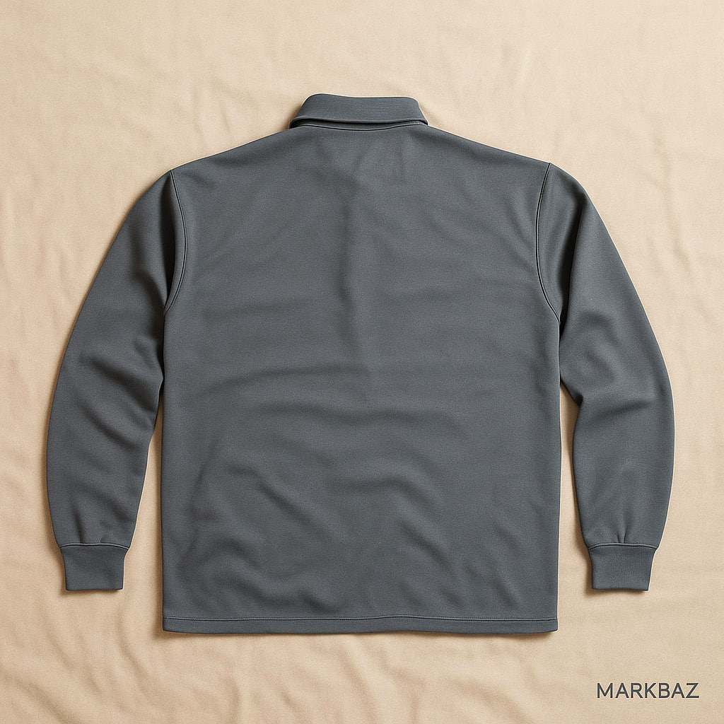 پولوشرت آستین‌بلند مردانه خاکستری سایز 2XL اورجینال