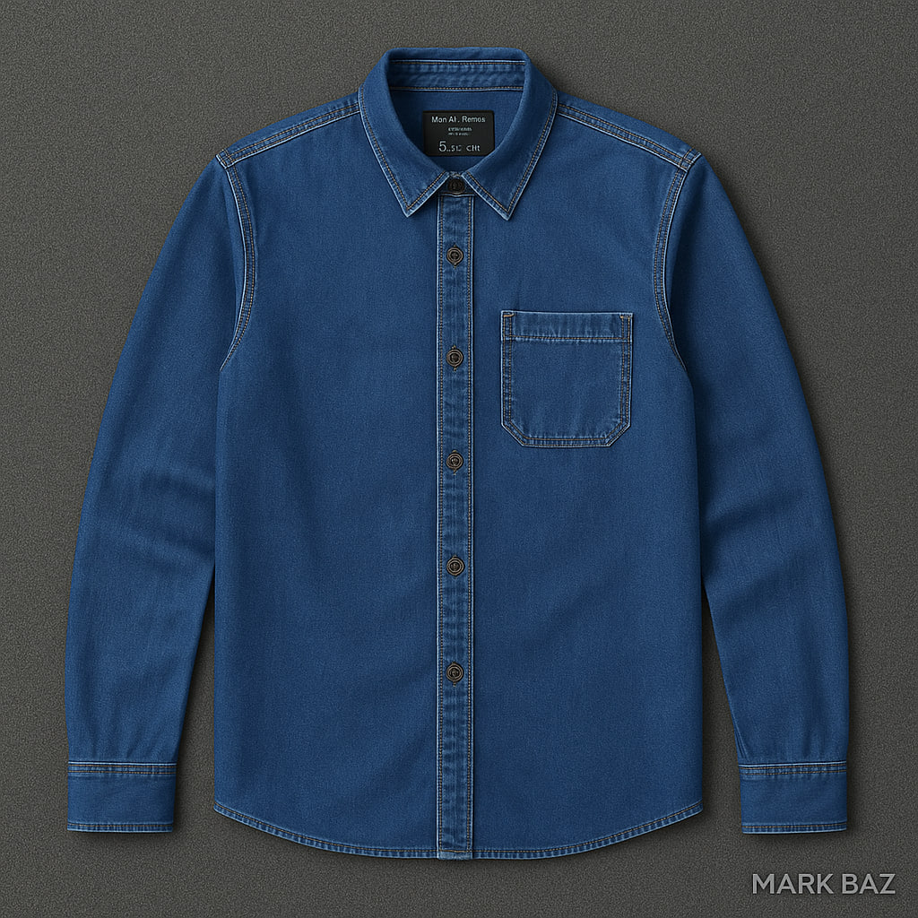 پیراهن جین برشکا (Bershka Denim) مردانه؛ فیت Regular و ایندیگو