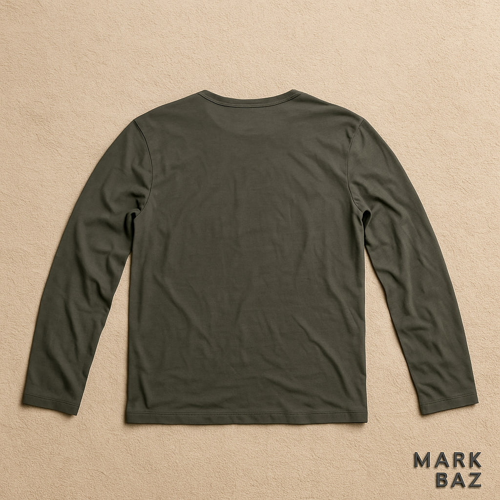 تی‌شرت آستین‌بلند AllSaints زیتونی پنبه ارگانیک (Regular Fit) سایز L
