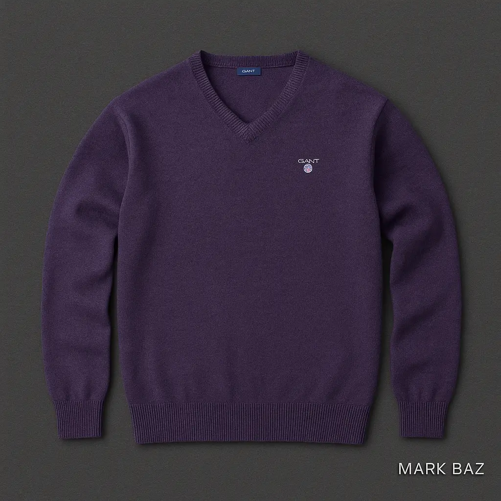 خرید پلیور ( بافتی ) یقه V مردانه GANT اورجینال – برند آمریکایی 100٪ پشم