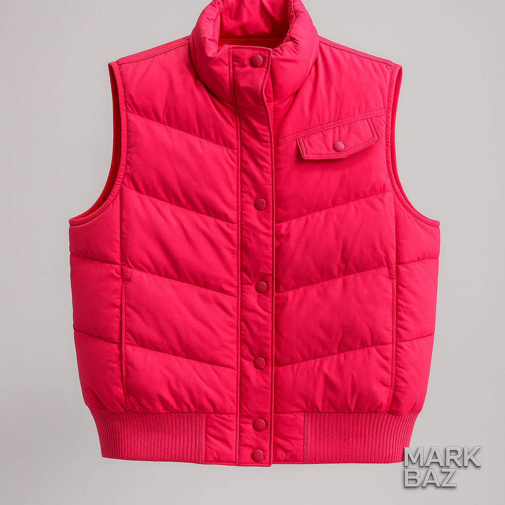 جلیقه پافر اورجینال GAP قرمز مردانه و زنانه  سایز لارج – سبک، گرم و ضدباد