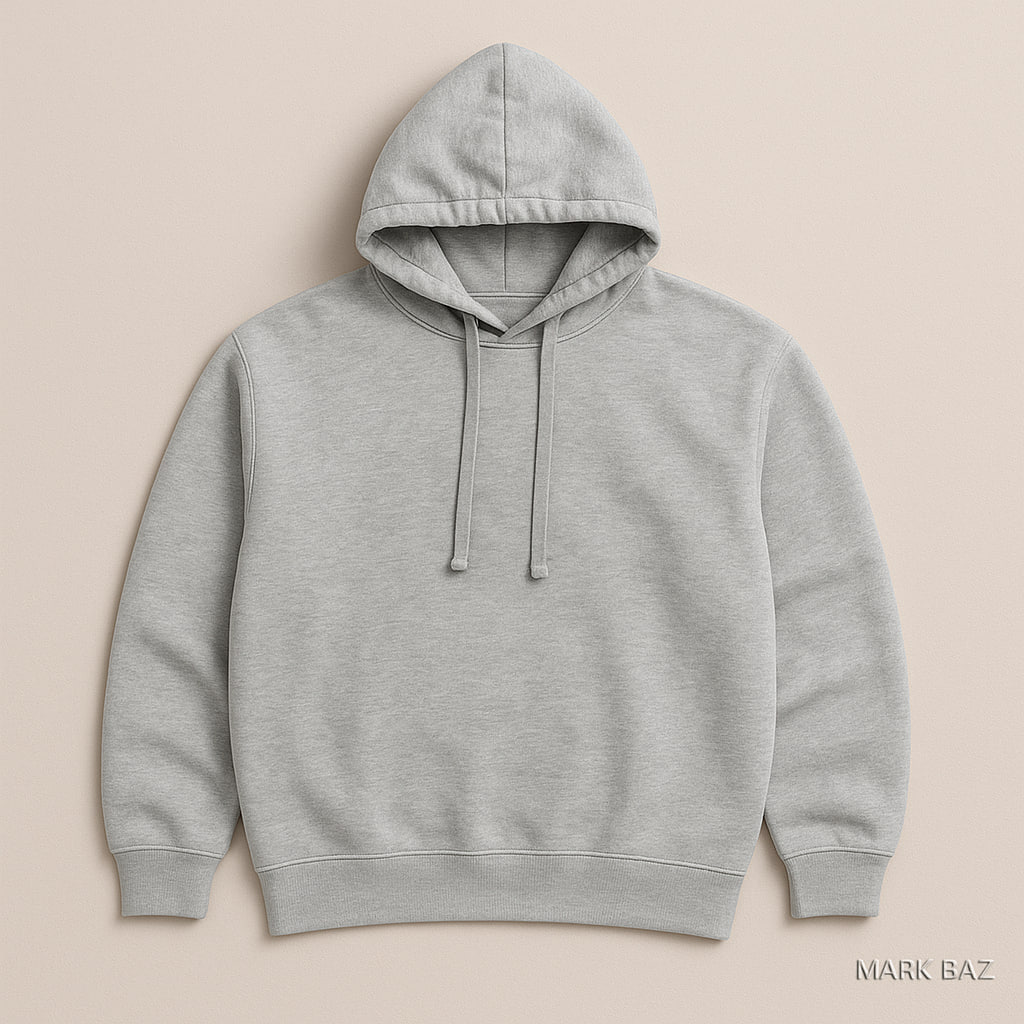 هودی طوسی ساده برند 157 – مدل مینیمال بدون جیب جلو، جنس دورس کرکی گرم