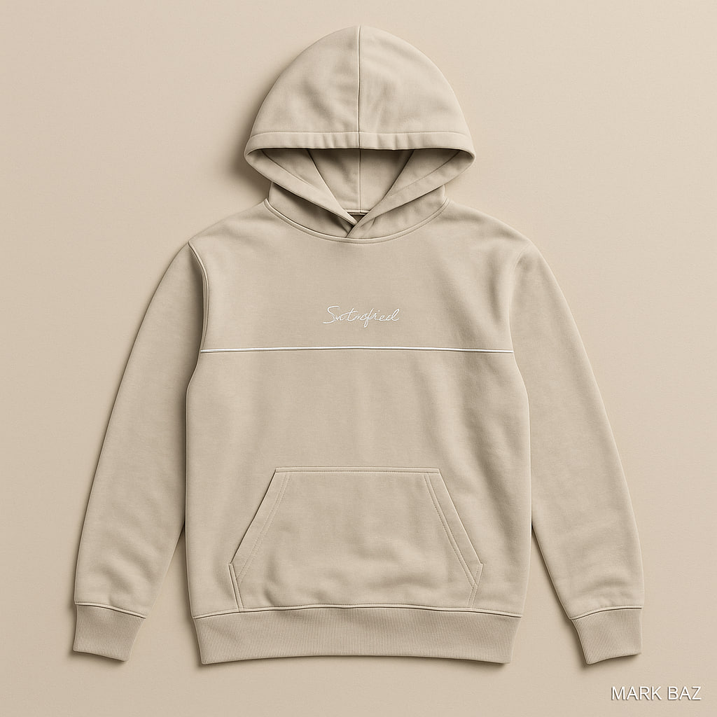 هودی کرم اورجینال Satisfied مردانه سایز لارج | H&M خاص