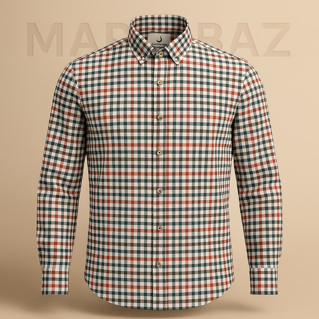 "پیراهن مردانه چهارخانه جک مورگان مدل آستین بلند اسلیم فیت سایز لارج | پارچه 100٪ کتان خنک و مقاوم با ضمانت اورجینال بودن"