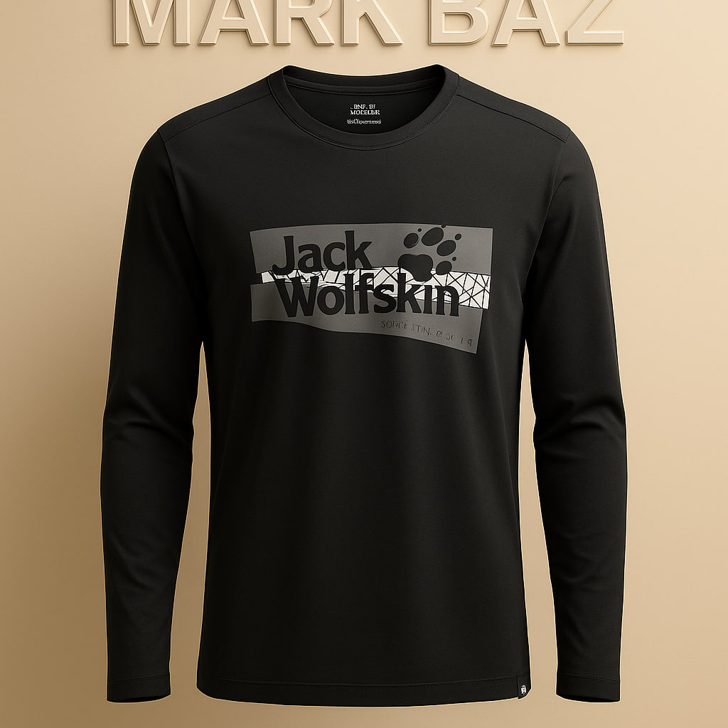 تیشرت آستین بلند مشکی اورجینال Jack Wolfskin (جک ولف‌اسکین) – 100% کتان، ضدتعریق، سایز میدیوم | مناسب استایل روزانه و اسپرت با ضمانت اورجینال بودن
