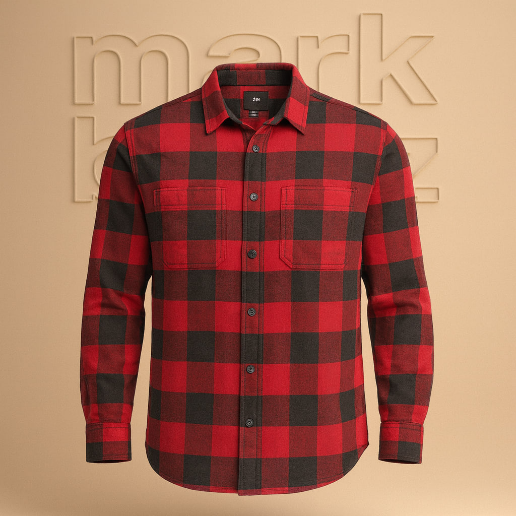 خرید پیراهن مردانه اورجینال H&M (Hennes & Mauritz) مدل پشمی چهارخانه سایز لارج | ساخت بنگلادش