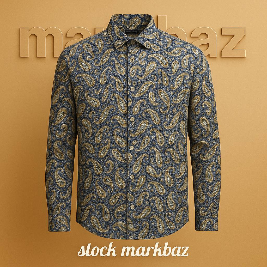 خرید پیراهن مردانه برند Zara اصل اسپانیا | نخی، اسلیم فیت، سایز S | استوک مارک باز