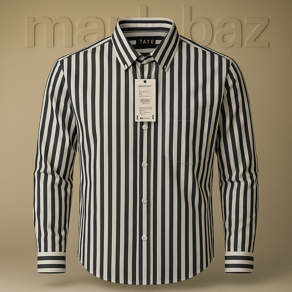 پیراهن آکبند اورجینال مردانه نخی لینن Tate با ضمانت از استوک مارک باز