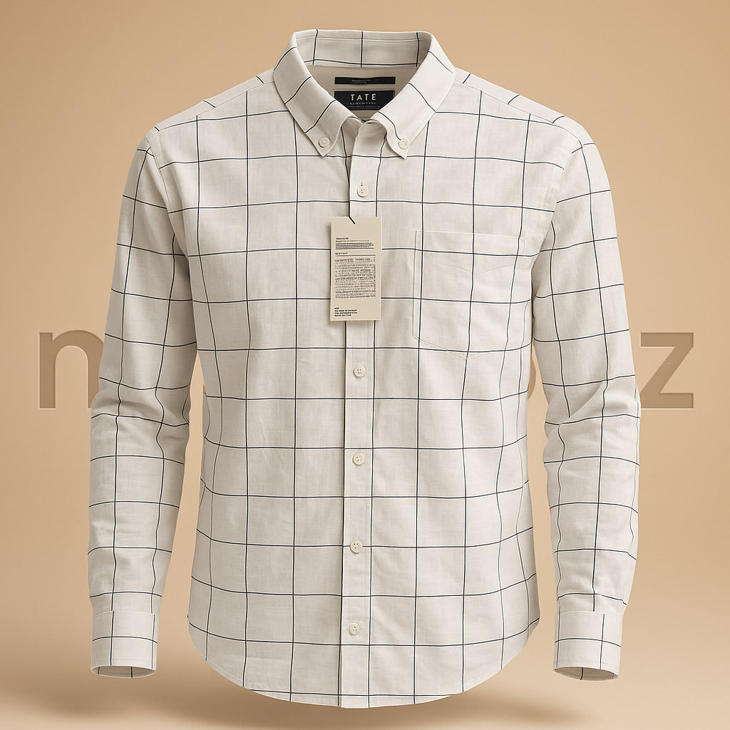 پیراهن اورجینال مردانه نخی لینن Tate با ضمانت از استوک مارک باز
