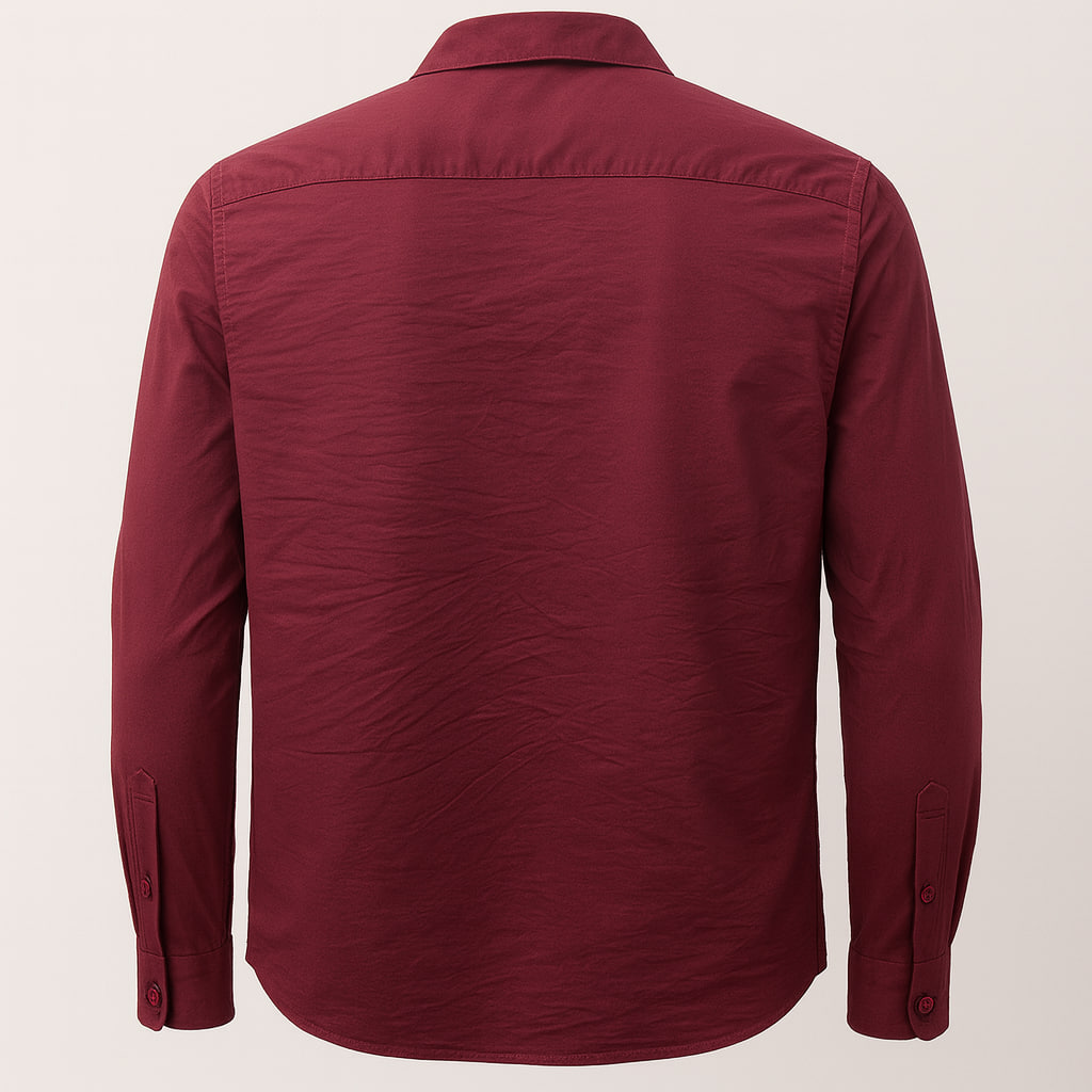 "ovdn پیراهن مردانه زرشکی نخی R&B با دوخت لوزی‌شکل – سایز میدیوم برند عمانی"