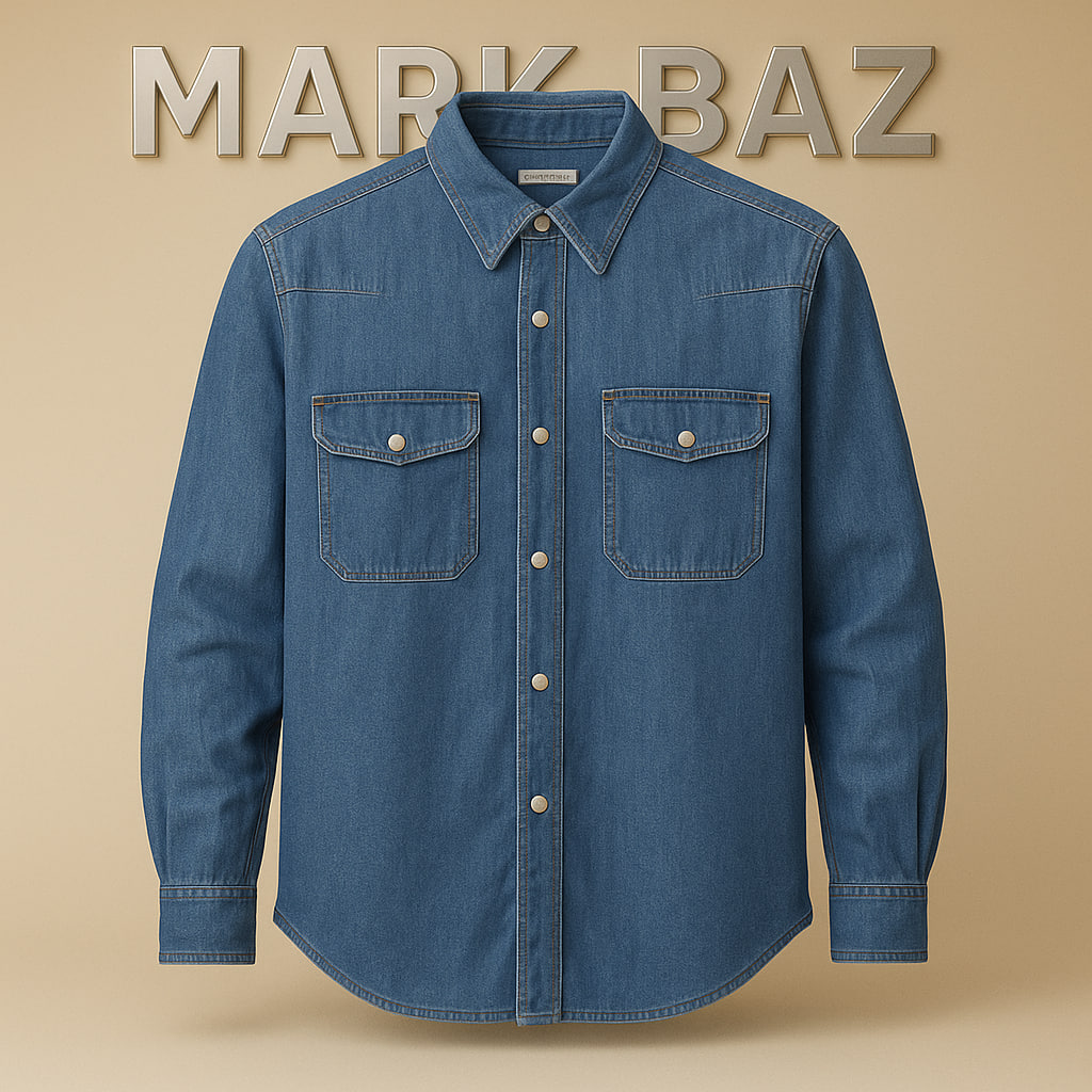 خرید پیراهن جین (لی) مردانه اورجینال سایز 2XL – برند آمریکایی با پارچه 100% کتان ضخیم، دو جیب روی سینه و دکمه‌های فشاری فلزی مقاوم