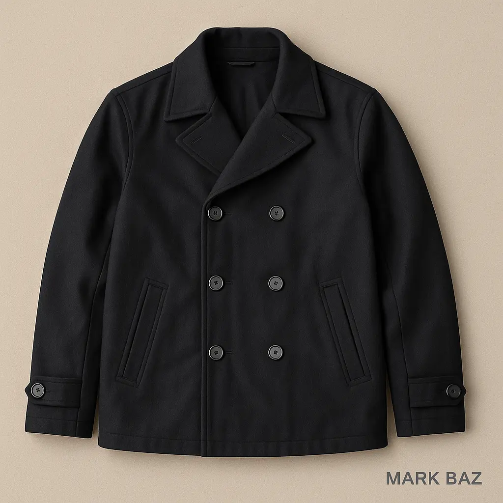 کاپشن پشمی مردانه M&S Autograph مدل کلاسیک مشکی | اورجینال گرید کرم