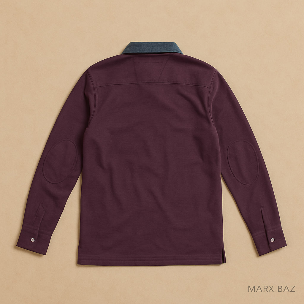 پولوشرت آستین‌بلند مردانه MAINE by Debenhams مدل یقه جین آبی | سوپر کرم اروپایی