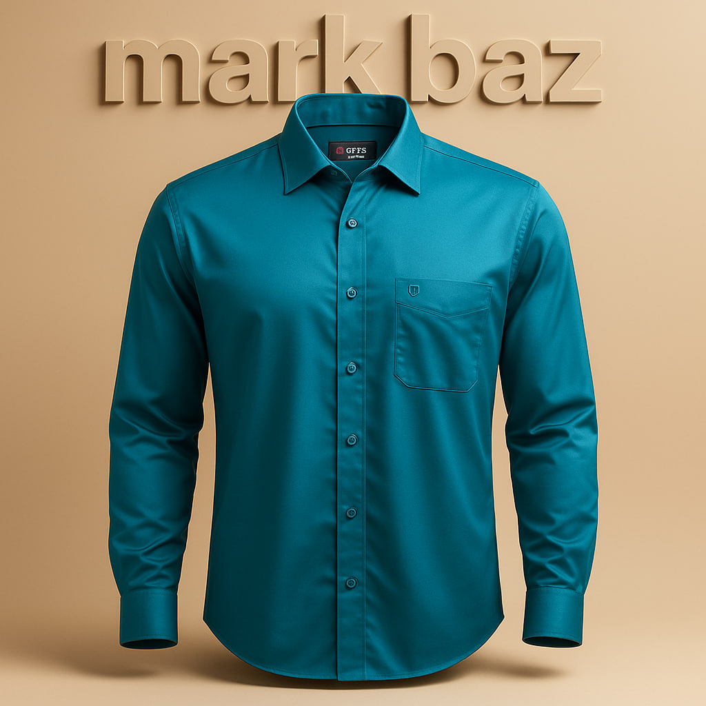 پیراهن مردانه ساتن آبی فیروزه‌ای OTTO | خرید اورجینال از مارک باز