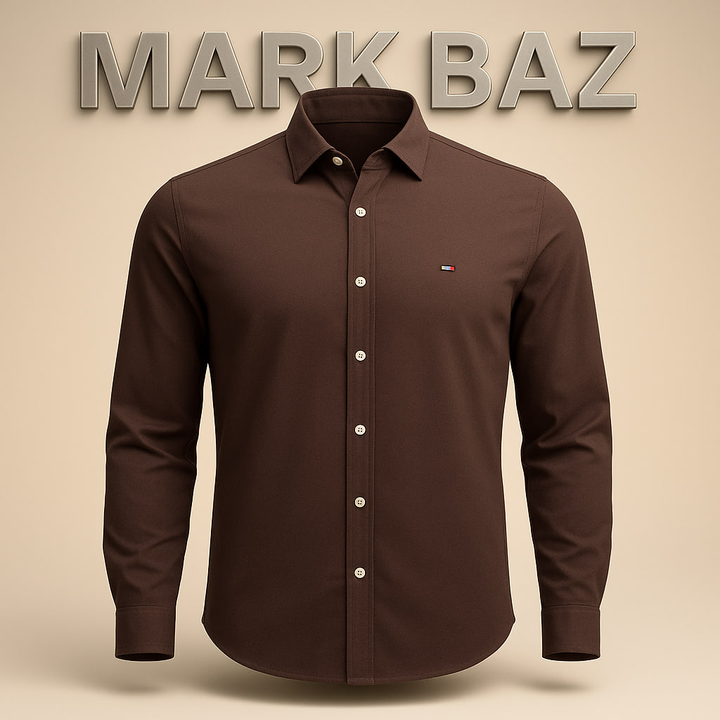 خرید پیراهن مردانه اورجینال Tommy Hilfiger قهوه‌ای | 100% کتان سایز مدیوم با ضمانت اصالت