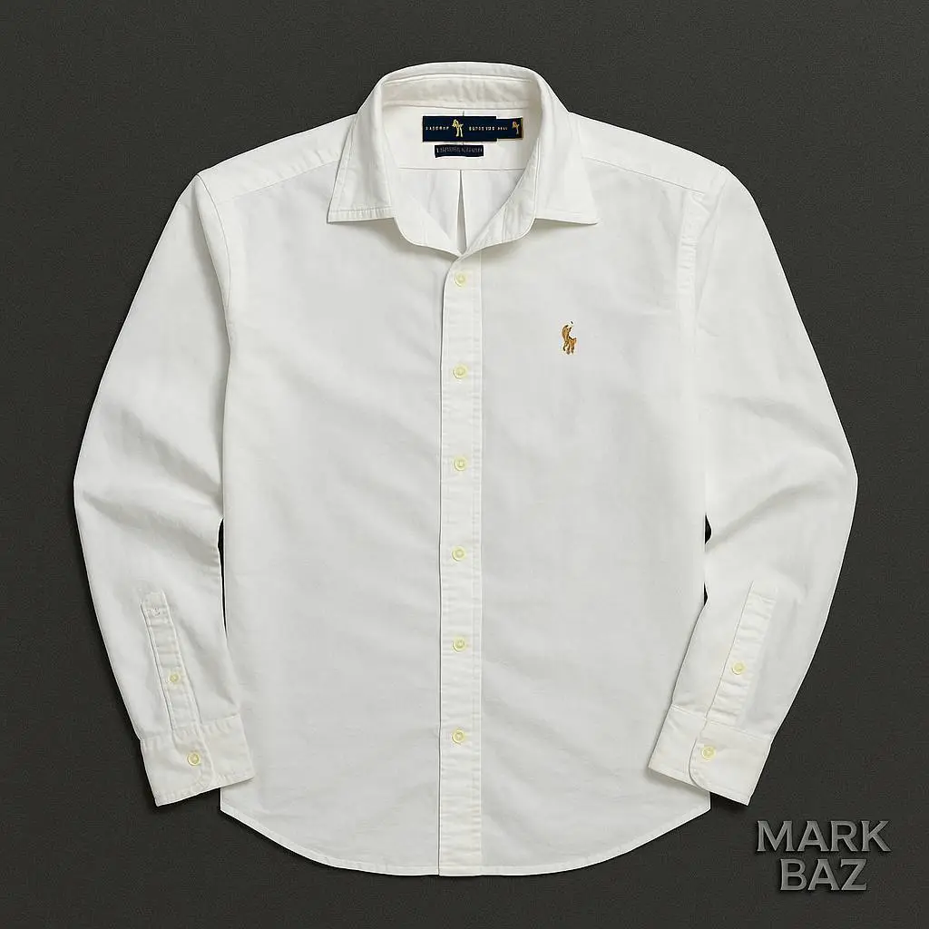 پیراهن مردانه پولو Ralph Lauren سفید Slim Fit Oxford اورجینال