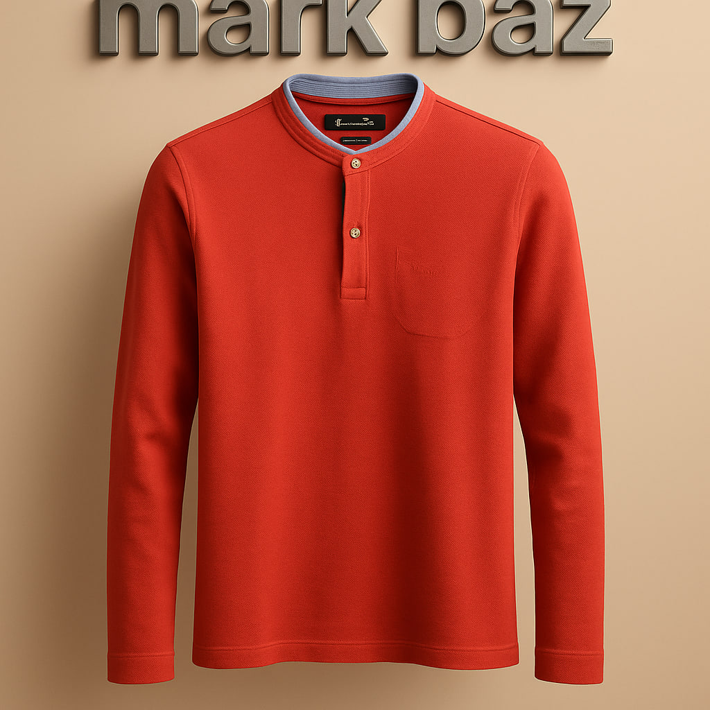 خرید تیشرت آستین بلند Massimo Dutti اسپانیا _اورجینال | قرمز نارنجی 100٪ کتان