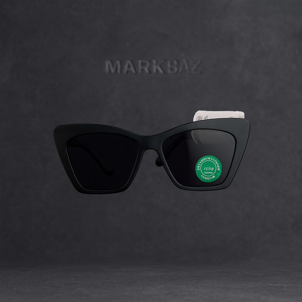 عینک آفتابی زنانه SIX کد 111 با دسته زنجیری مشکی مات