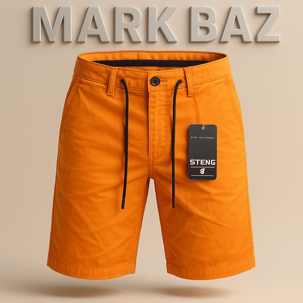خرید شلوارک کتان نارنجی مردانه STENG ساخت مصر | اورجینال با ضمانت از استوک مارک باز