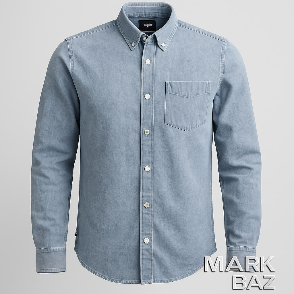 خرید پیراهن جین مردانه Superdry | اورجینال آبی روشن سایز مدیوم