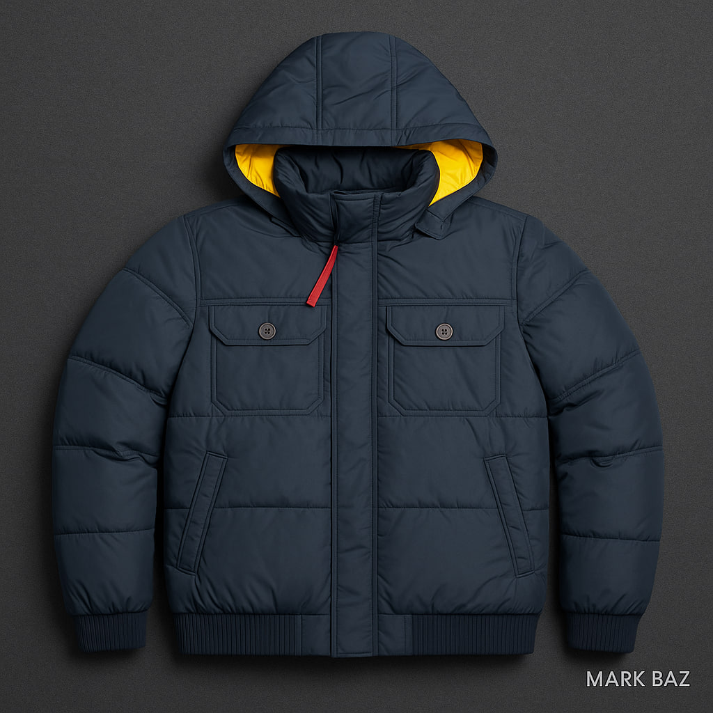 کاپشن مردانه Tailor & Son سرمه‌ای با آستر زرد | اورجینال و شیک