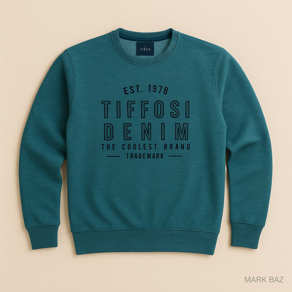 سویشرت مردانه Tiffosi Denim طرح سنگشور اورجینال (84٪ پنبه – ساخت هند)