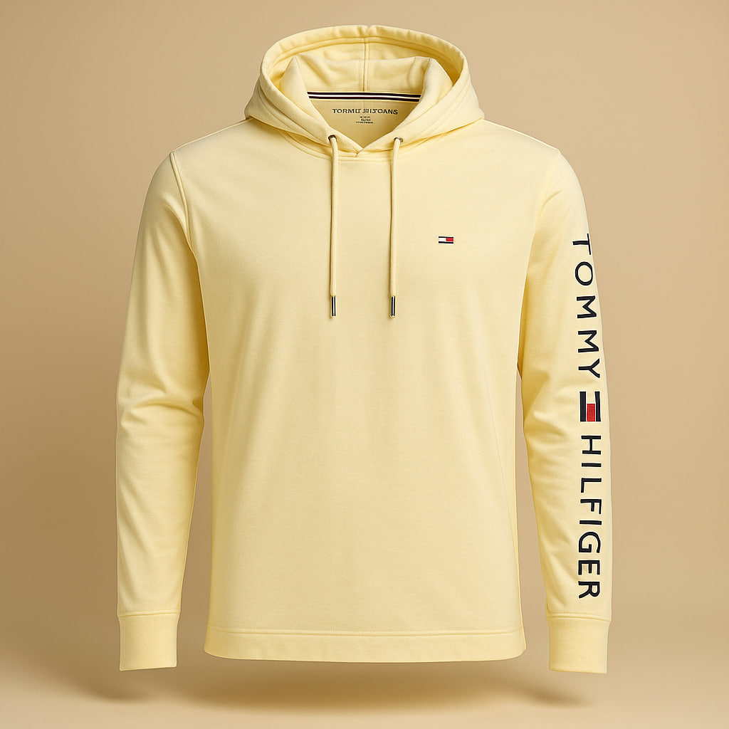 هودی نازک بهاری تامی هیلفیگر مردانه | اورجینال و 100٪ کتان مناسب استایل اسپرت