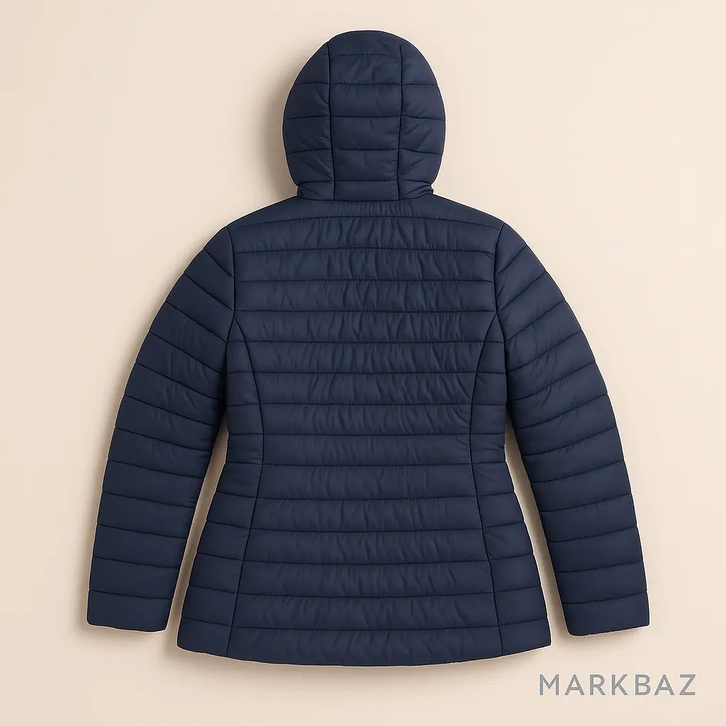 کاپشن زنانه BLISE خزدار سرمه‌ای کم کار