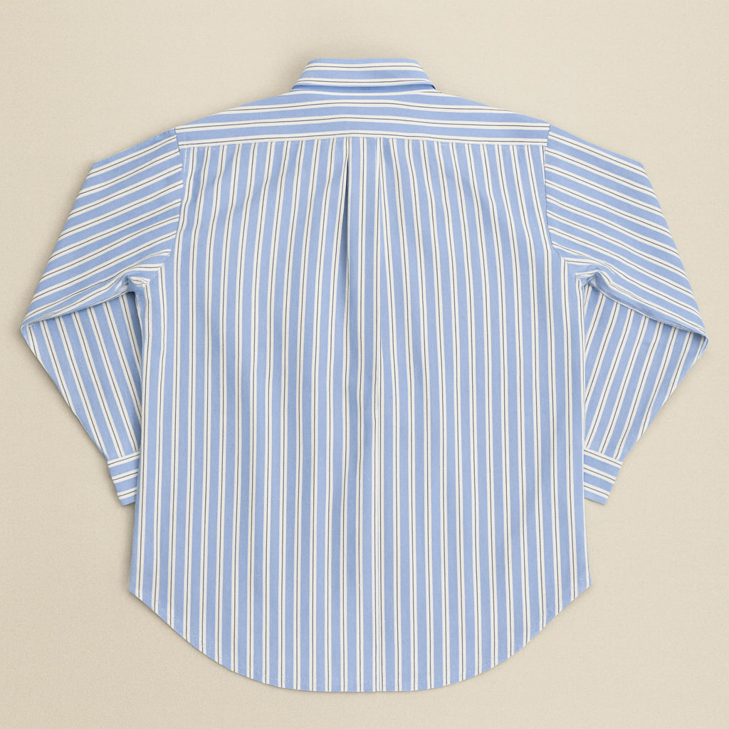 پیراهن مردانه رالف لورن Classic Fit اورجینال راه‌راه آبی سفید