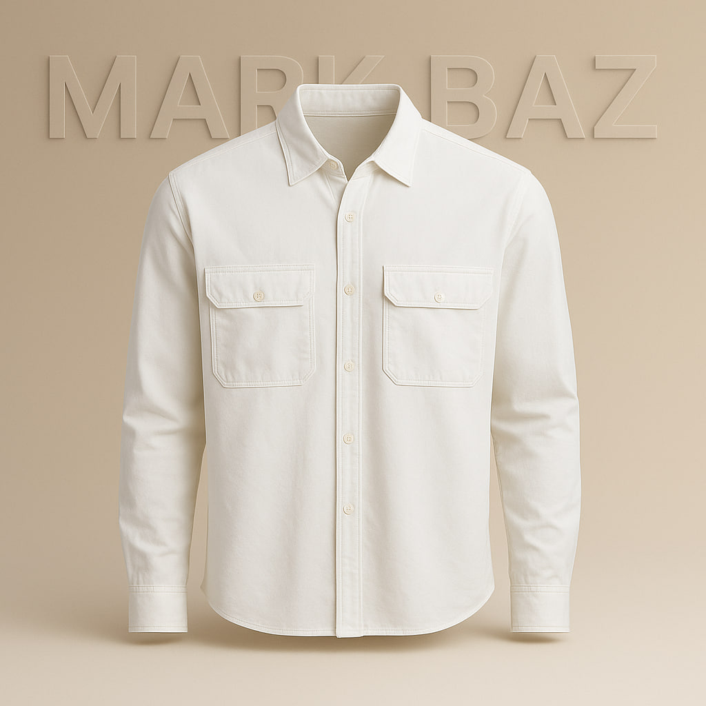 "خرید پیراهن جین سفید اصل زارا مردانه | در حد آکبند استوک مارکباز"
